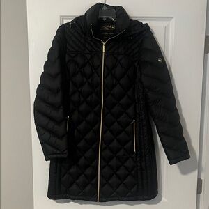 Michael Kors Women's Black Puffer Coat with Gold Accents. Excellent condition.